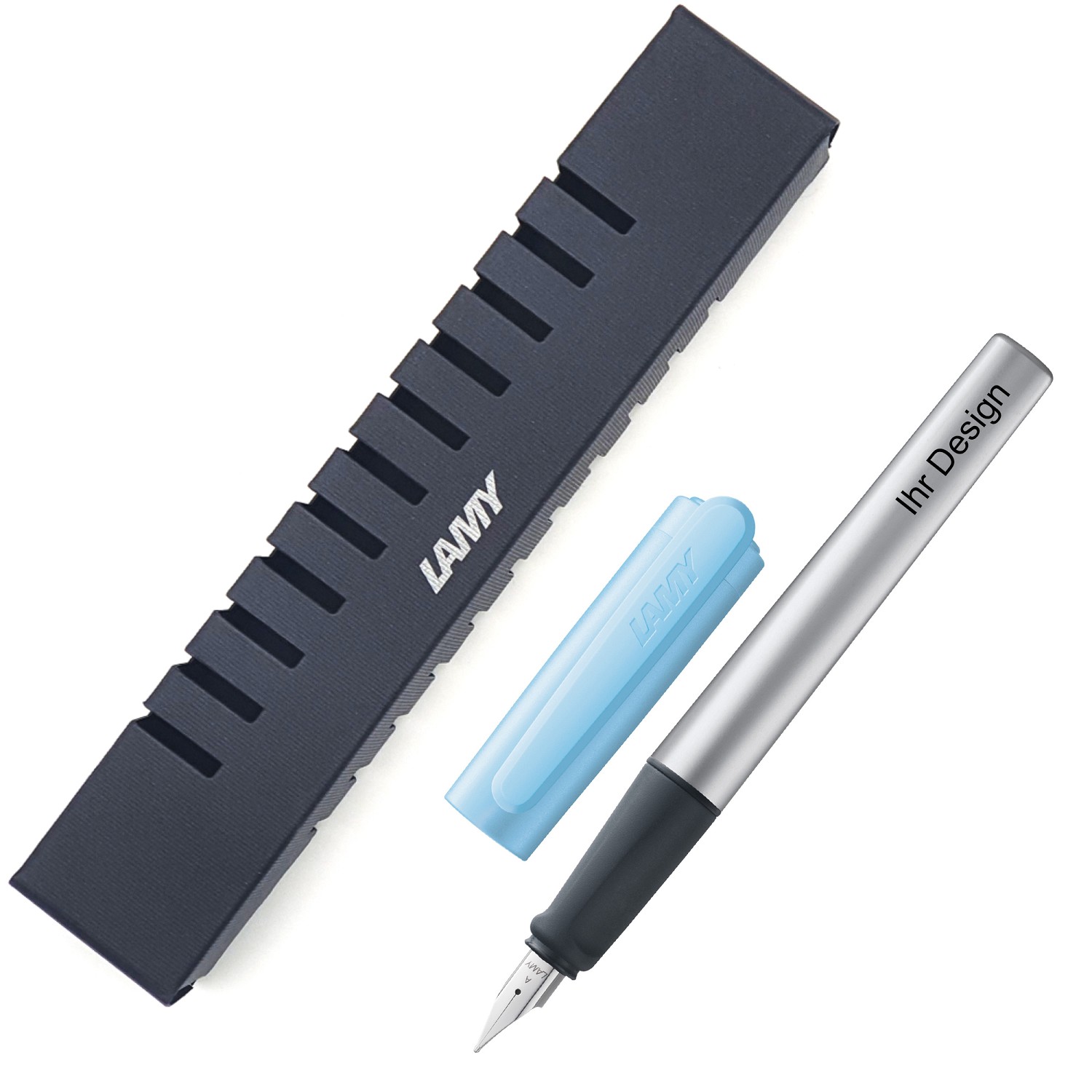 LAMY Nexx Schul Füller mit Gravur + Geschenkverpackung | hellblau | Feder Auswahl