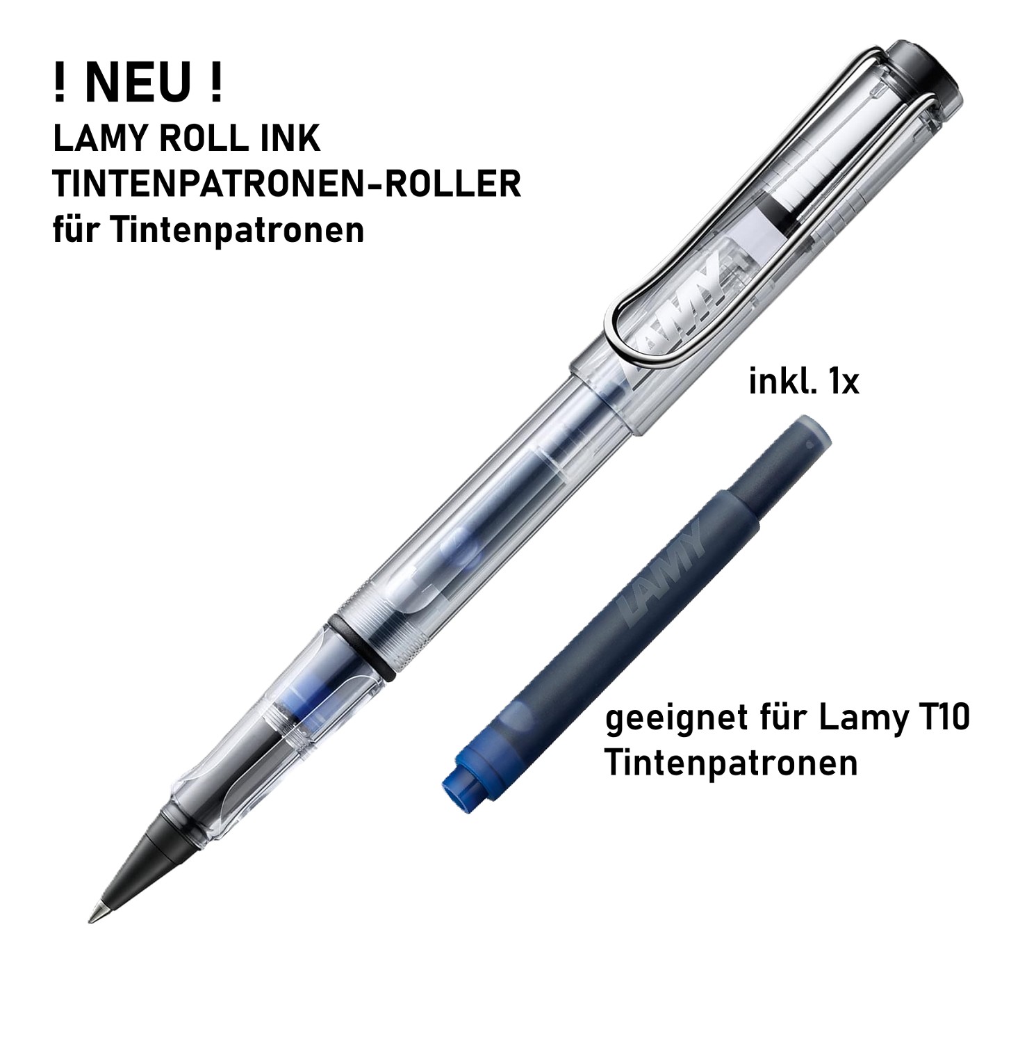 LAMY Roll Ink Tintenpatronenroller Vista für T10 Tinten Patronen blau löschbar - 612