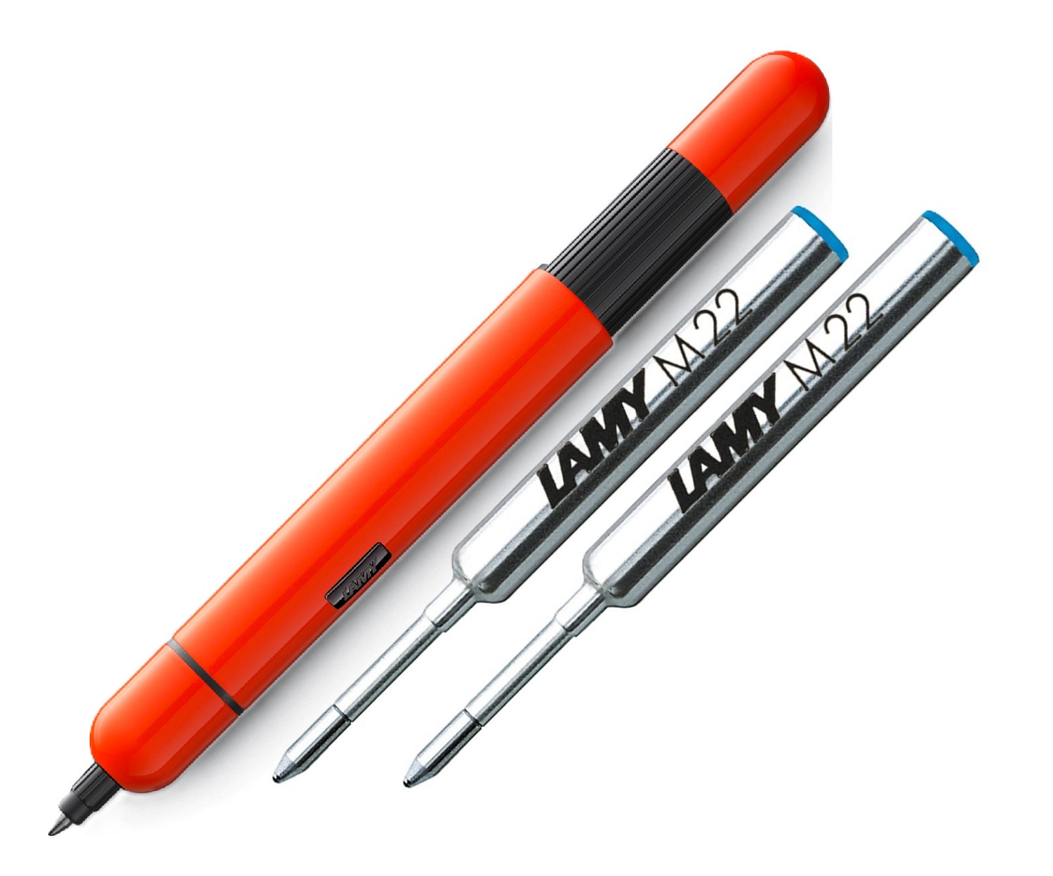 LAMY PICO Laser/Neon Orange 288 Glänzend Geschenk Set - inkl. 2x Ersatz Mine/Refill Blau M Mittel