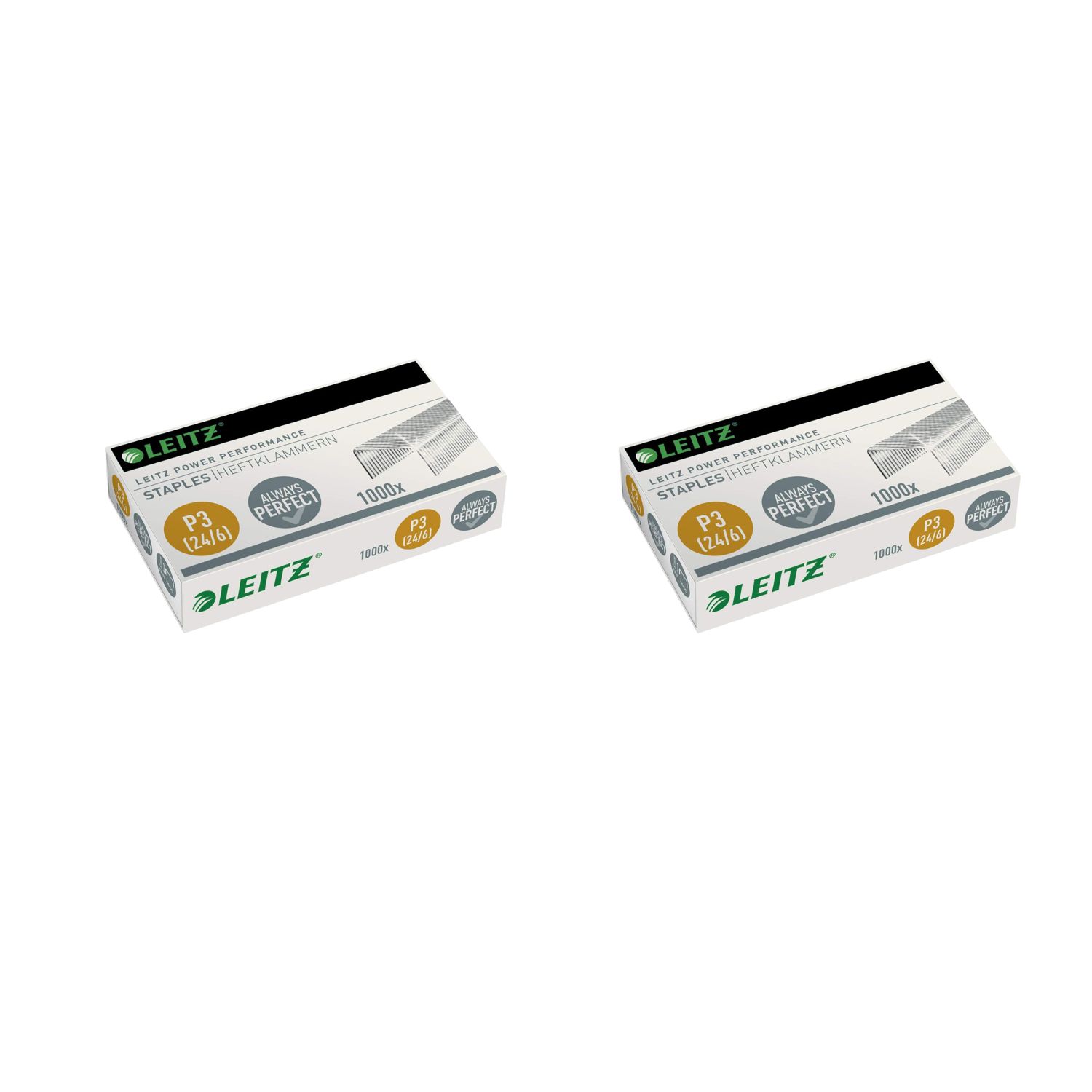 LEITZ Heftklammern 24/6 - verzinkt, 2x 1.000 Stück