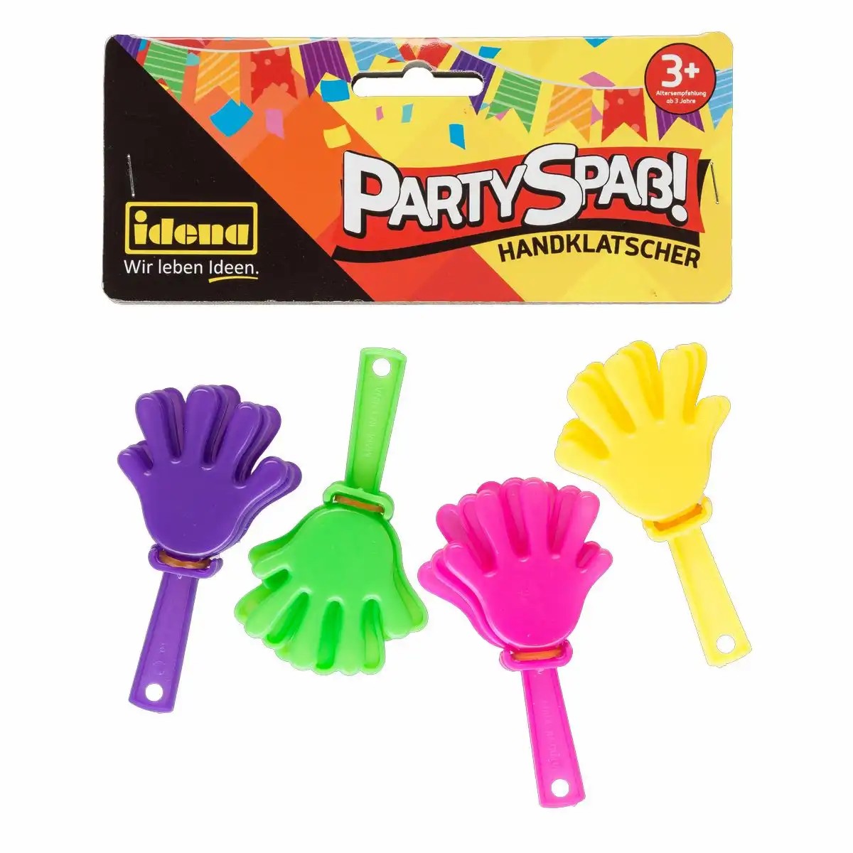 Mitbringsel Mini Geschenk für dieSchultüte - Kinder Geburtstag Rassel Klapper Hände - 4 Stück