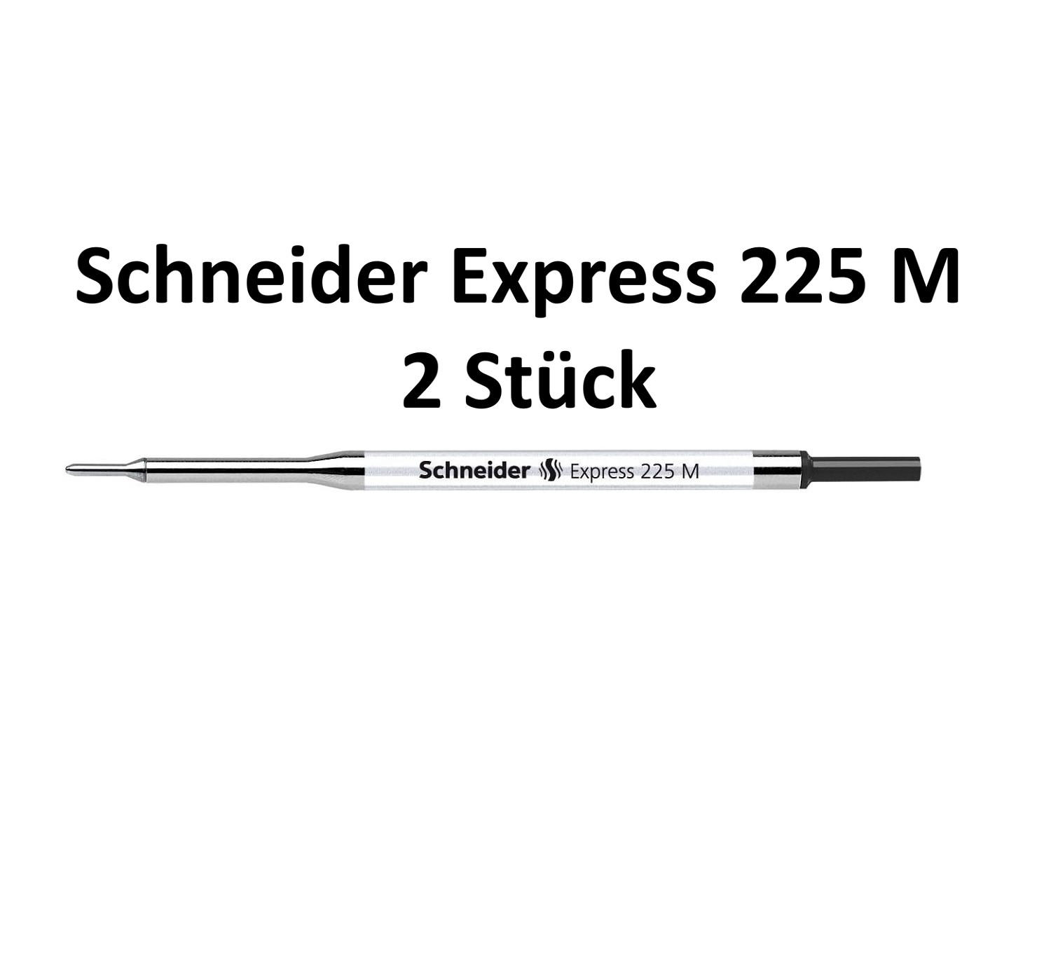 2x Schneider Ersatz Mine Kugelschreiber Express 225 M Mittel Schwarz - 75 + 575