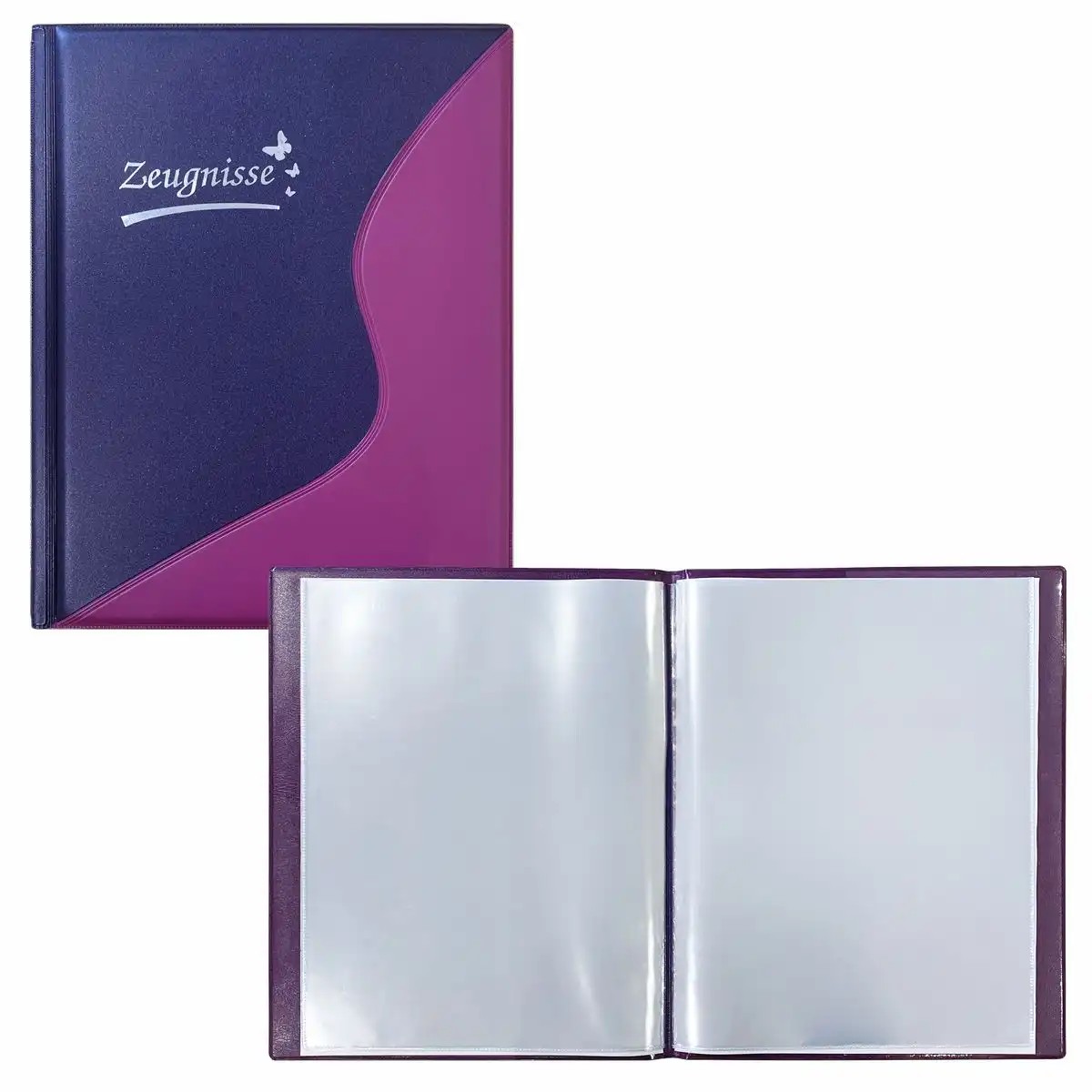 Idena Zeugnismappe wattiertes Cover lila A4