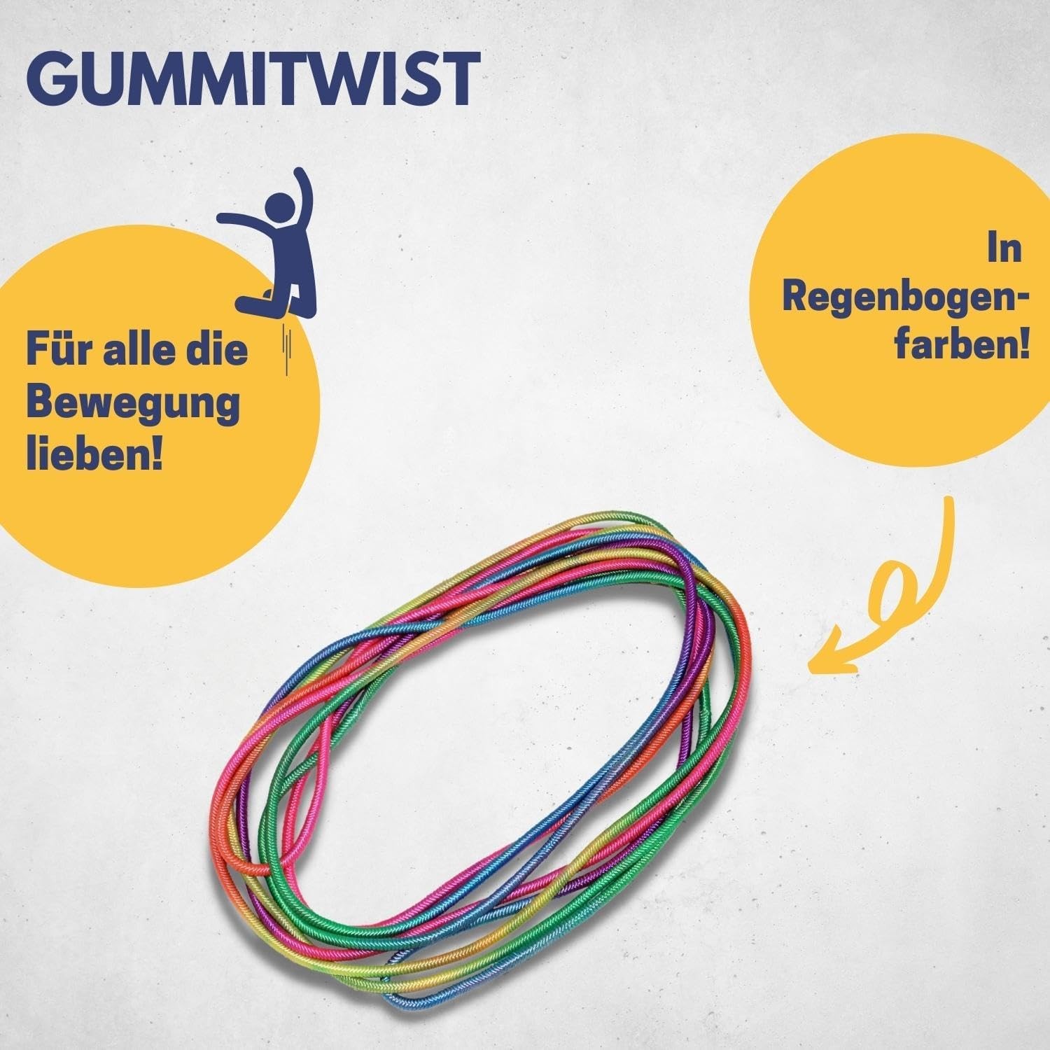 BEST SPORTING Gummi Twist für Kinder Outdoor Hüpfband Regenbogen Sport 5 Meter