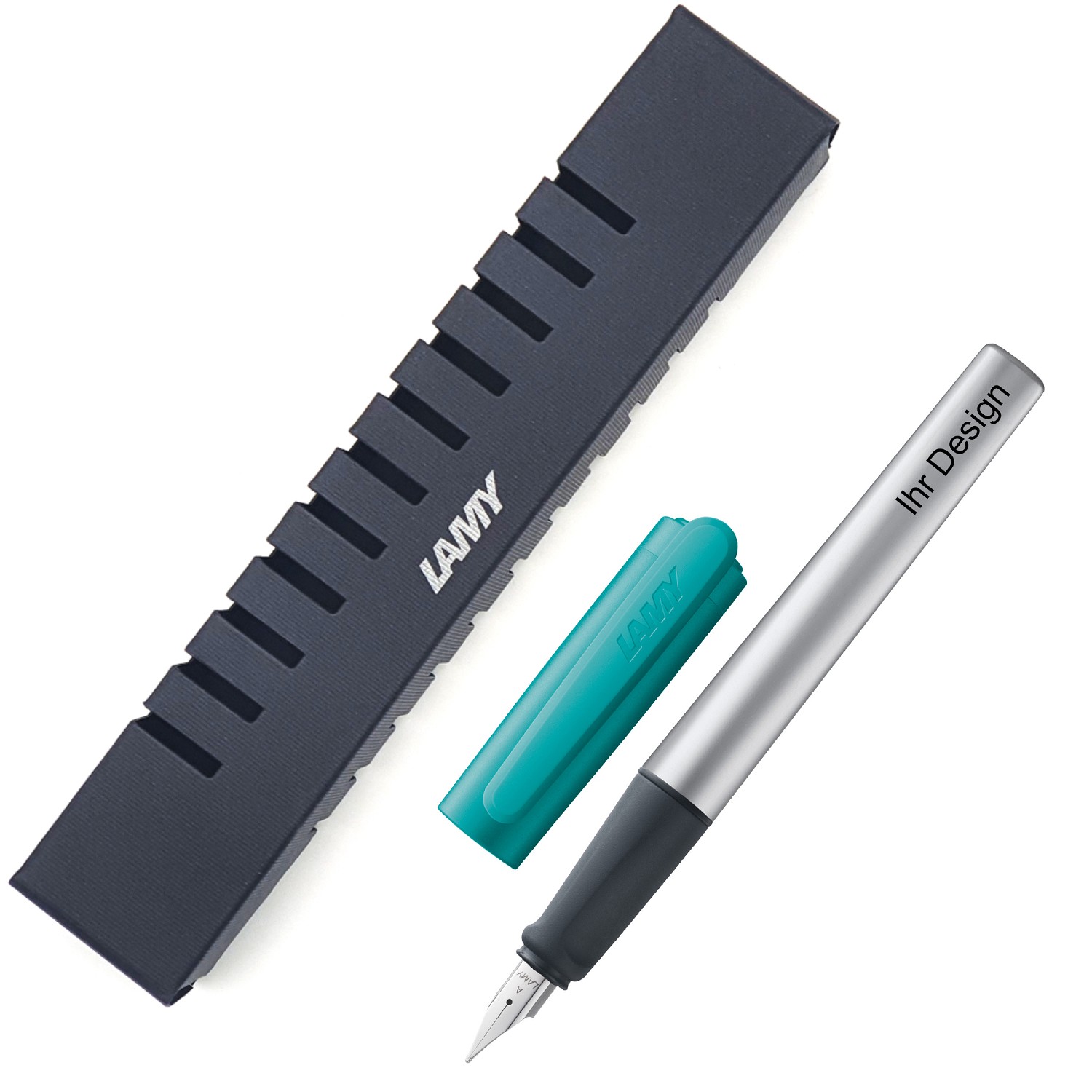 LAMY Nexx Schul Füller mit Gravur + Geschenkverpackung | türkis | Feder Auswahl