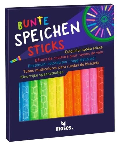 12x MOSES Speichen Stickks Fahrradspeichen - Reflektoren - Neon Gelb Pink Grün