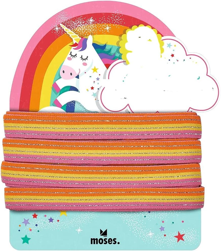 Moses Gummi Twist mit Einhörnern Pink für Mädchen Kinder pink Hüpfgummi Glitzer outdoor