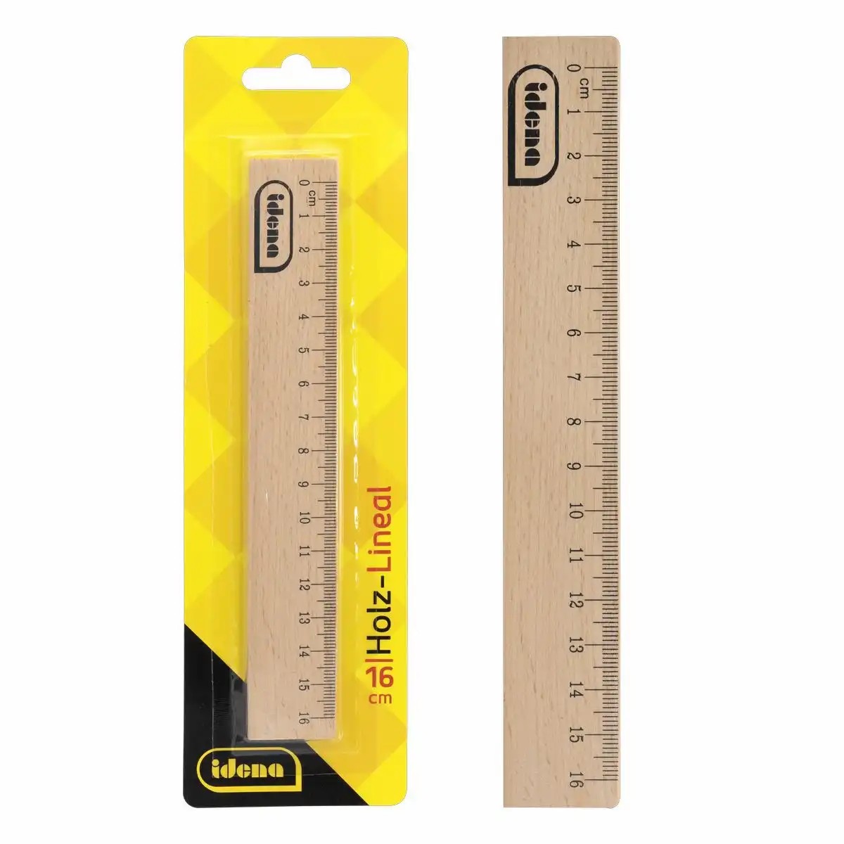 Idena Lineal Holz natur 16cm