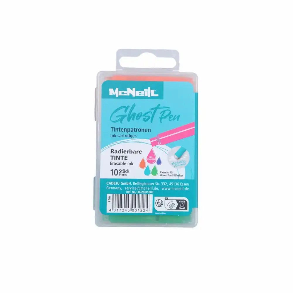 McNeill Tintenpatronen Ghost Pen radierbar 10 Stück bunt
