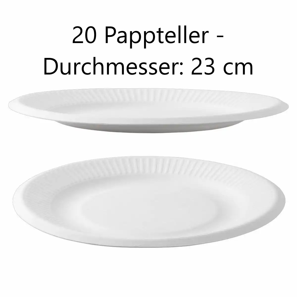 20x Stück Iden Pappteller Rund Weiß - Einweg Geschirr kompostierbar - SET