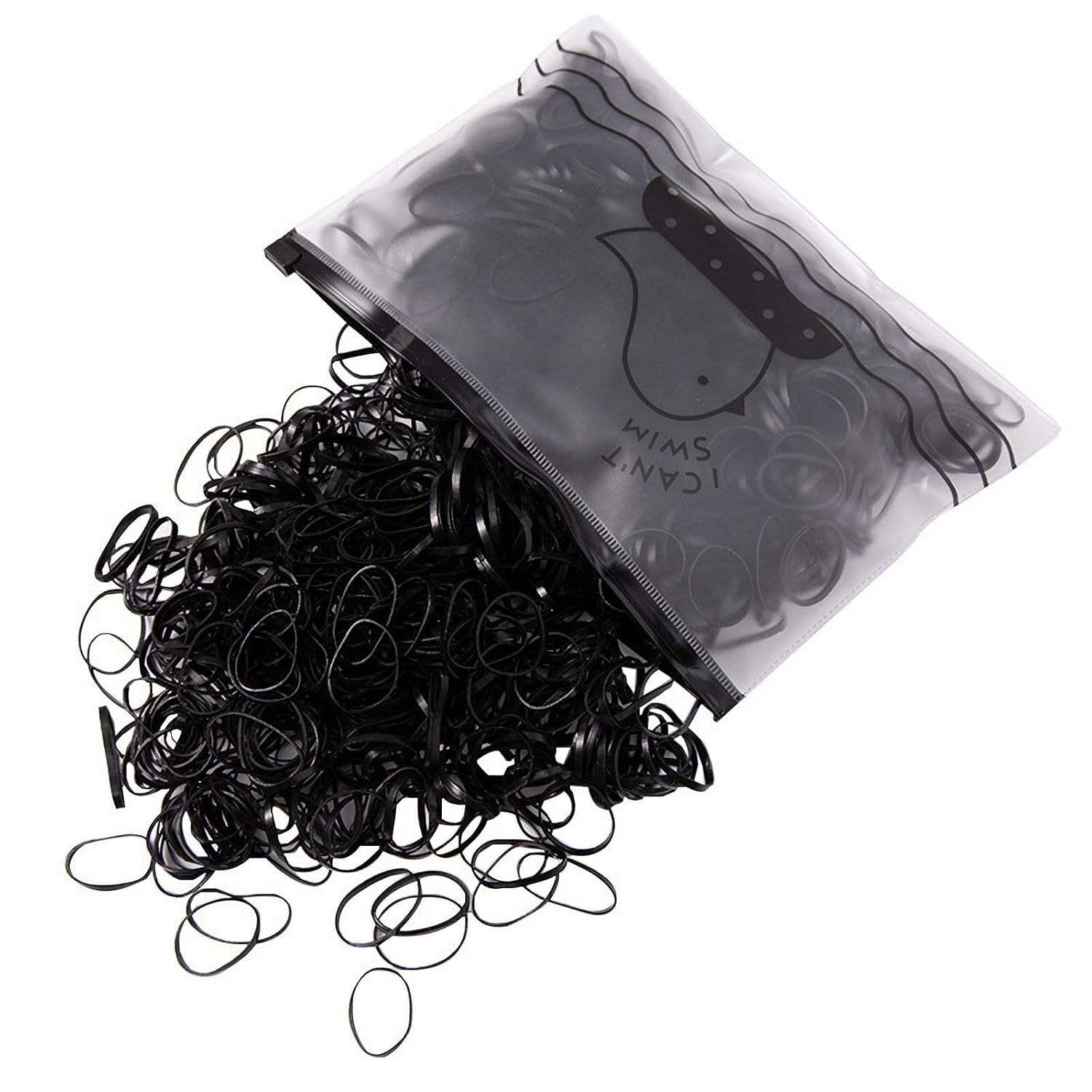 Haargummi Schwarz dünn/mini in Beutel 1000 Stück
