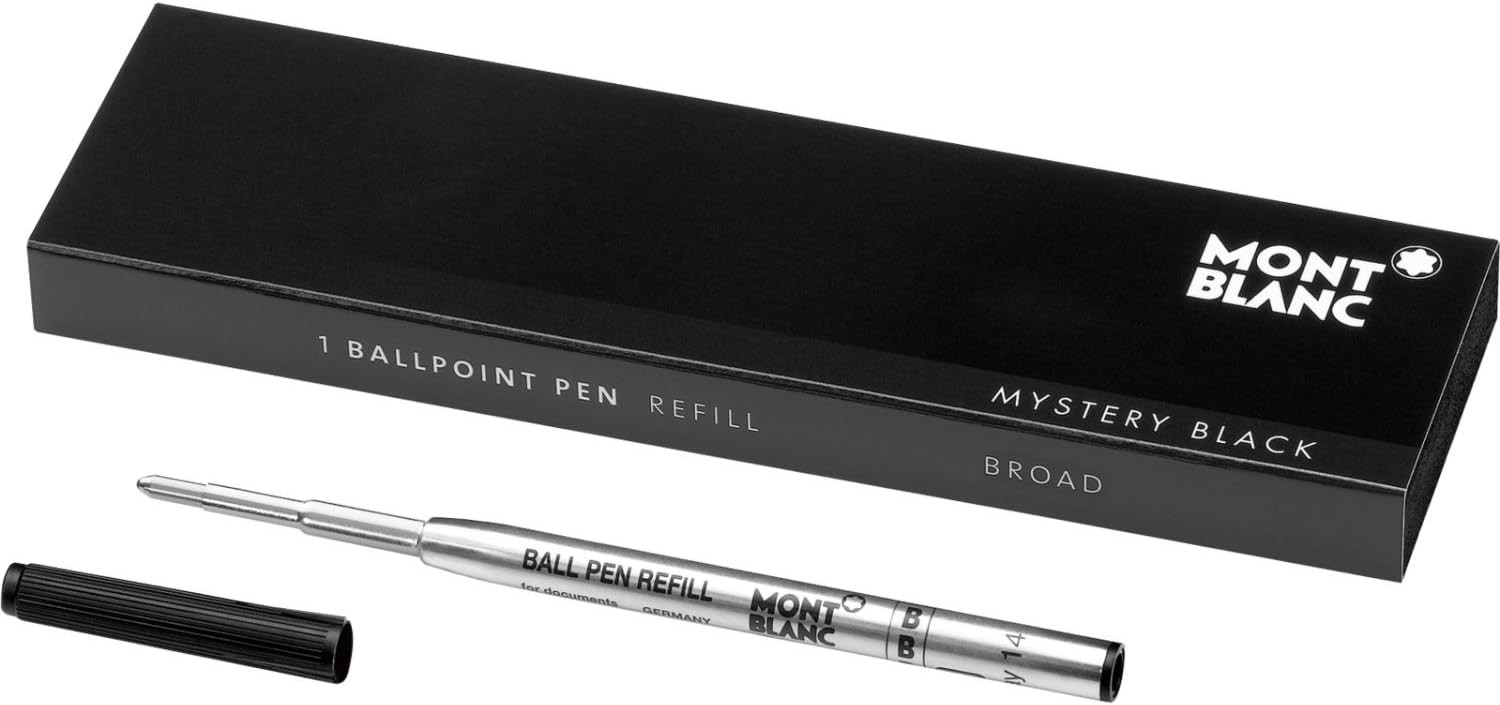 1x Montblanc Ersatz Mine Kugelschreiber Ballpoint B breit schwarz/Mystery Black