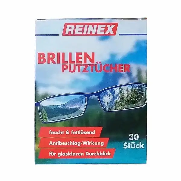 Reinex Brillen-Putztücher 30 Stück Faltschachtel