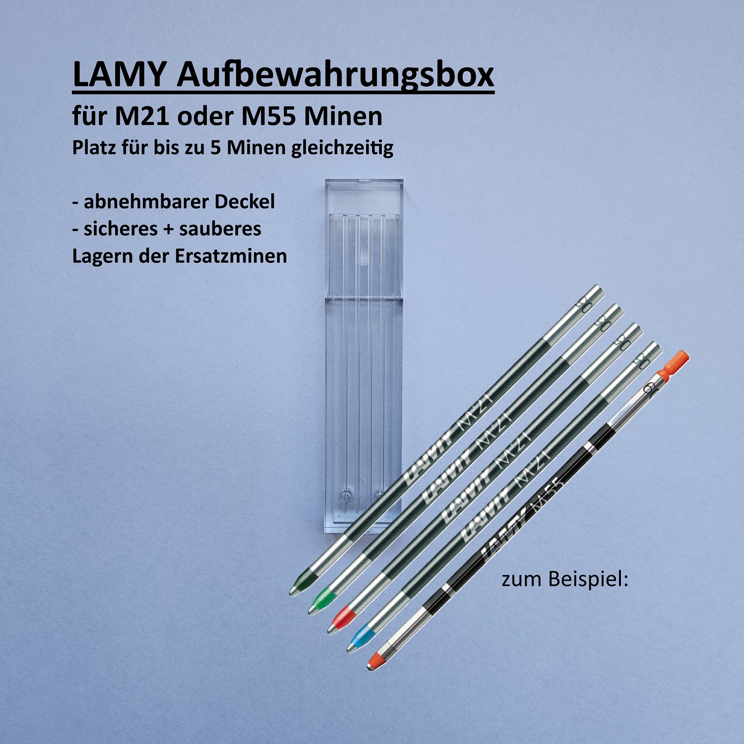 1x LAMY Schachtel Box 2 teilig - Aufbewahrung/Schutz Ersatz Mine M21 oder M55/Ersatzteile