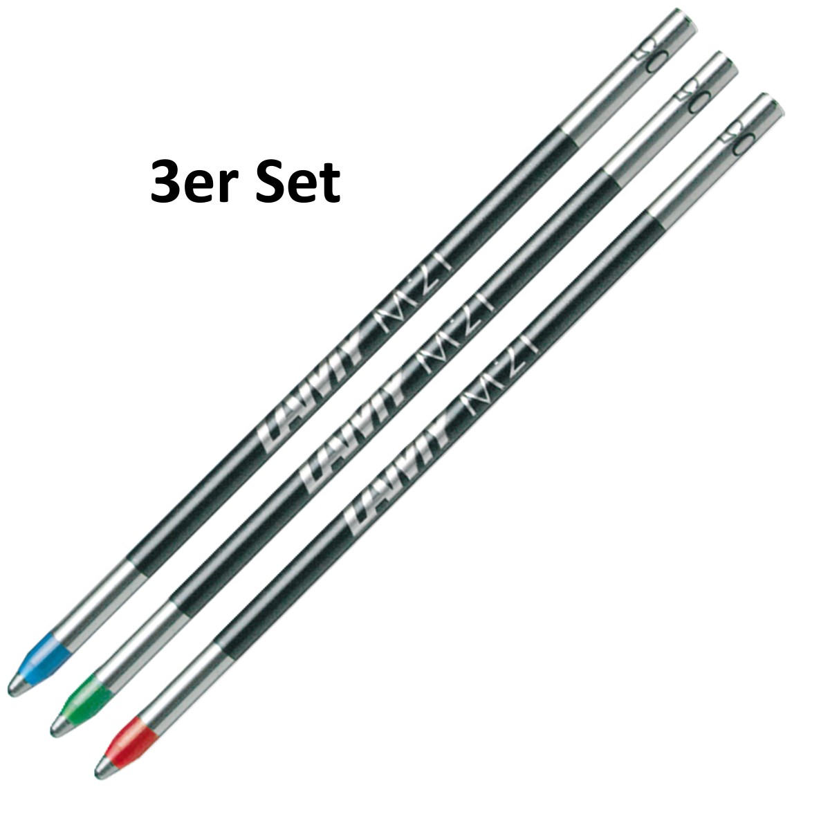 3er Set LAMY M21 blau/rot/grün - kleine Kugelschreiber Ersatz Mine 3 Stück