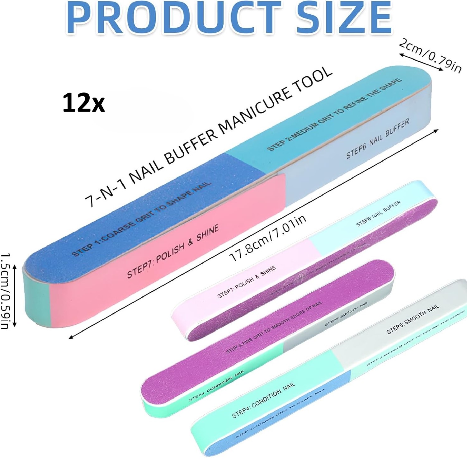 Nagelfeile Mehrseitig 12 Stück