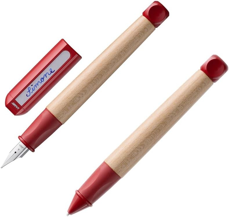 LAMY ABC Füller (A) + Bleistift rot/Holz - Anfänger geeignet - Geschenk SET