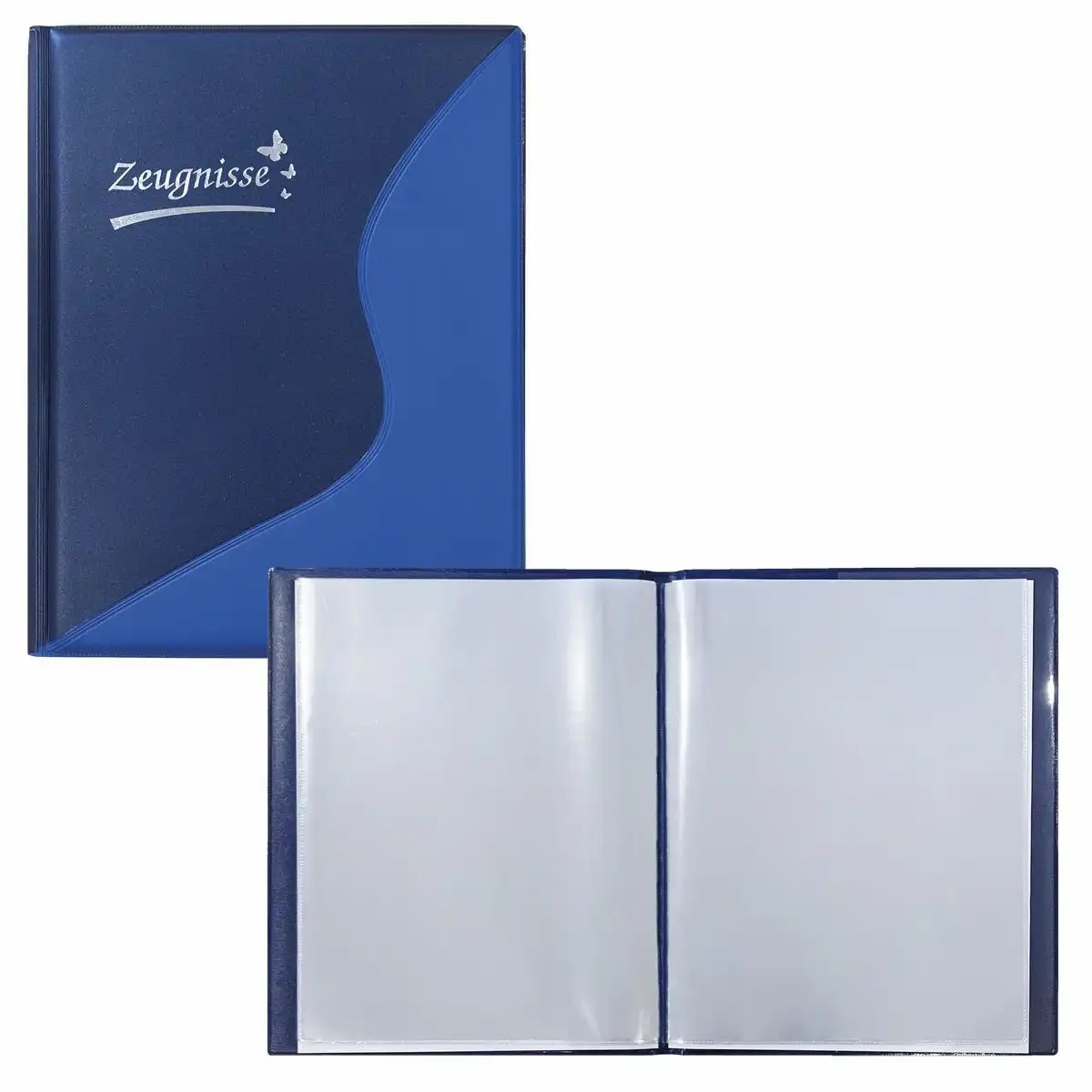 Idena Zeugnismappe wattiertes Cover blau A4