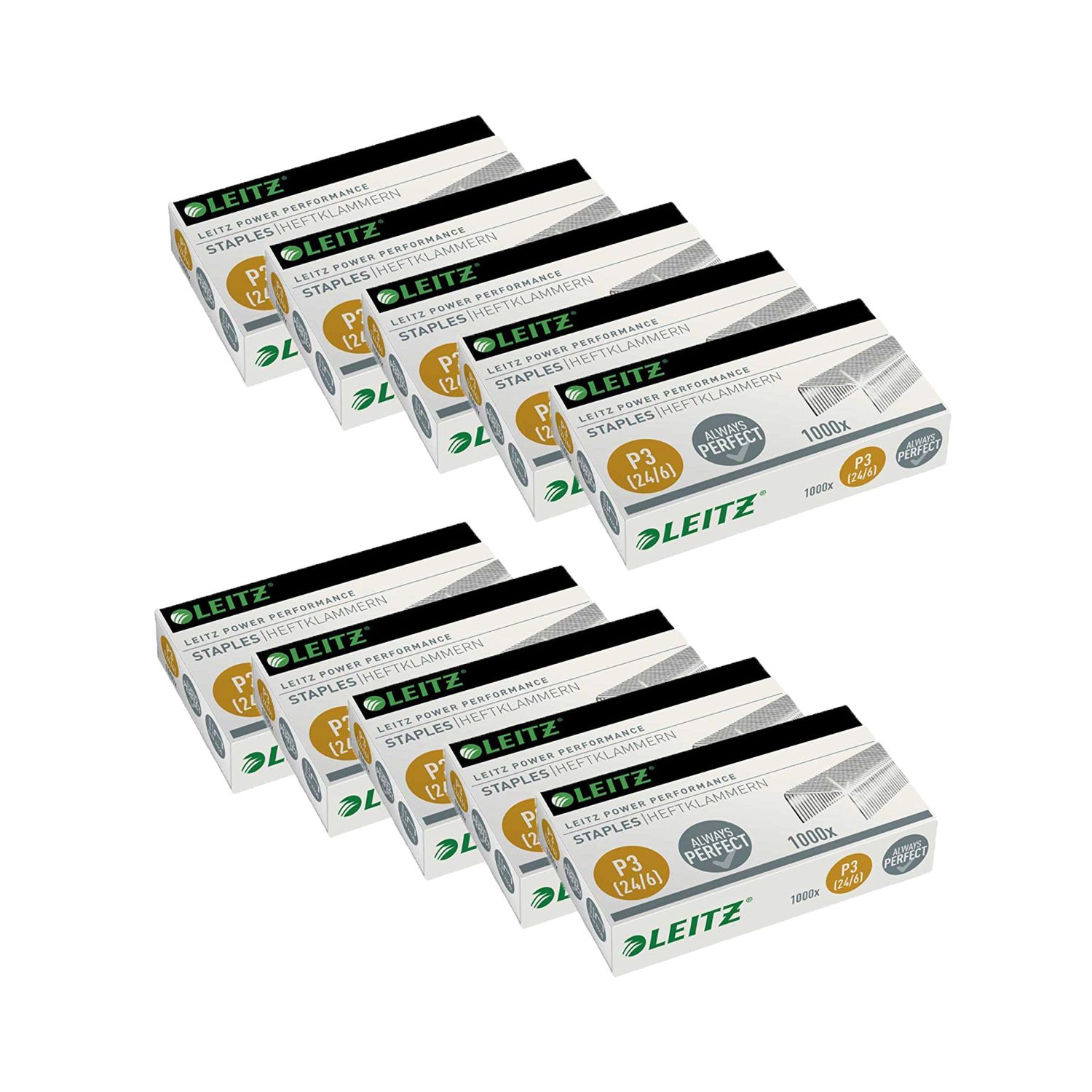LEITZ Heftklammern 24/6 - verzinkt, 10x 1.000 Stück