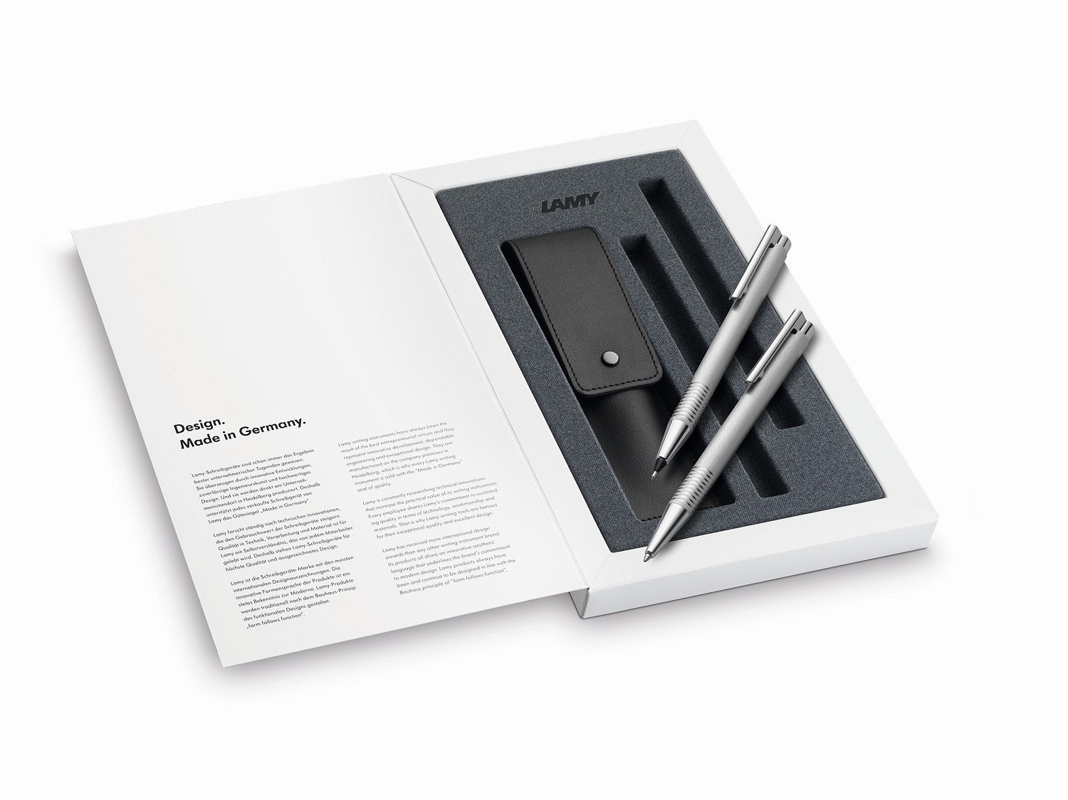 LAMY Logo Set Schwarz - Kugelschreiber Druck Bleistift 206/106 Geschenk Set Etui