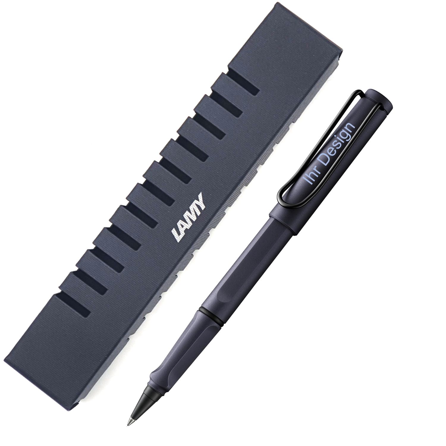 NEU | LAMY Tintenpatronenroller Roll Ink Steel Black Blau + GRAVUR T10 6E2 SET
