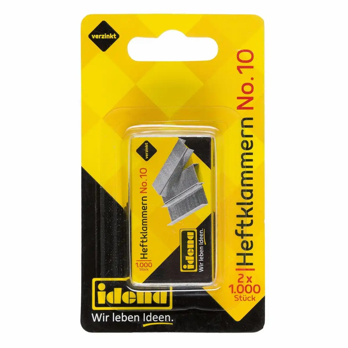 Idena Heftklammern No. 10 verzinkt 2x1000 Stück