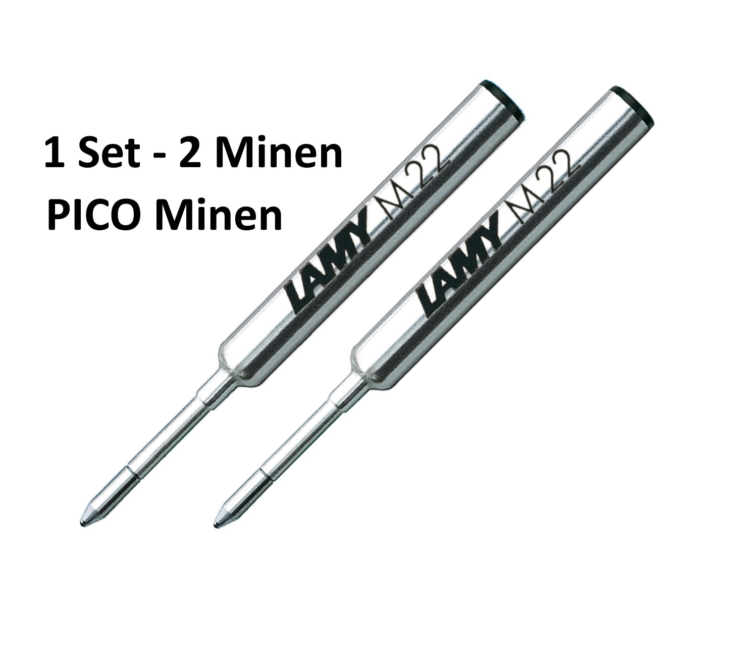 Lamy Pico Kugelschreiber Minen Set - 2x Schwarz M Mittel