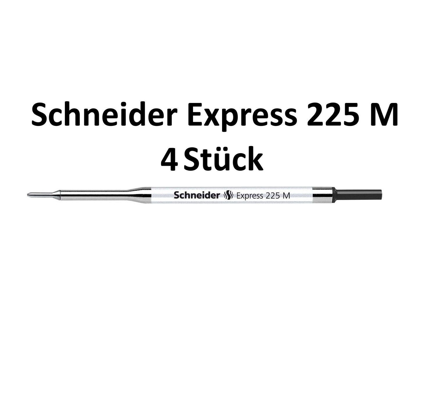 4x Schneider Ersatz Mine Kugelschreiber Express 225 M Mittel Schwarz - 75 + 575
