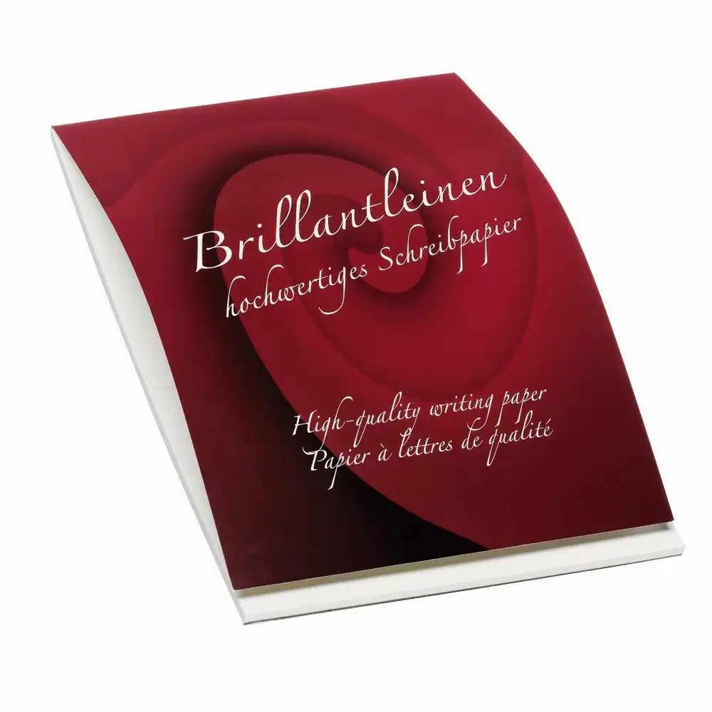 RÖSSLER Brilliantleinen edler Schreib Block Briefe A4 80g/m² - Weiß - 50 Blatt