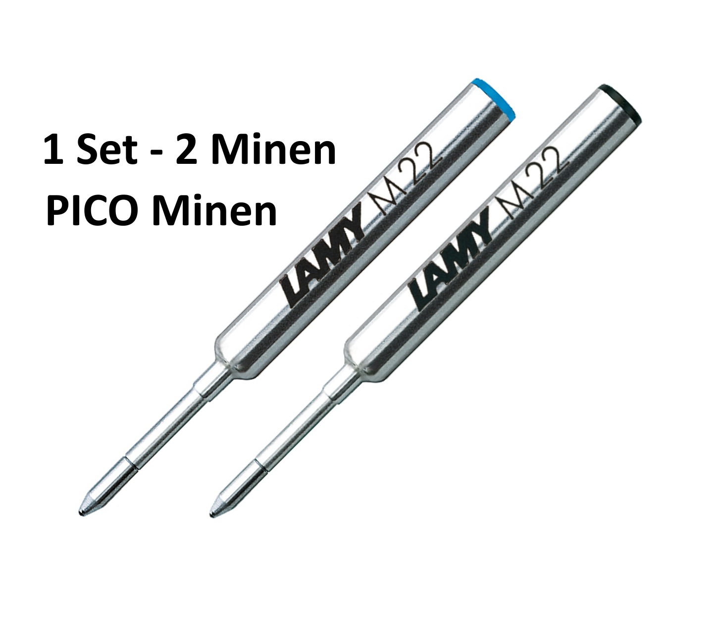 Lamy Pico Kugelschreiber Minen Set - Schwarz + Blau M Mittel