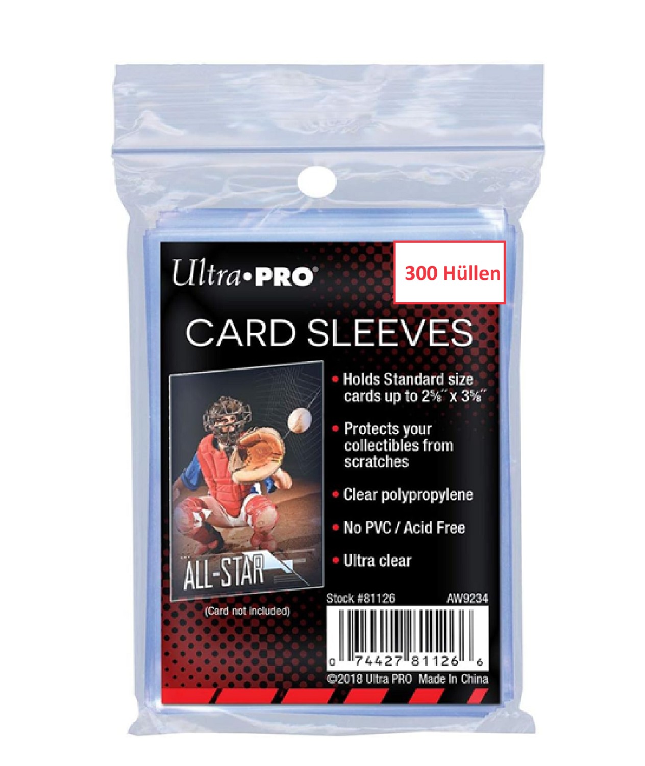 Ultra Pro Kartenhüllen transparent - 300 Stück