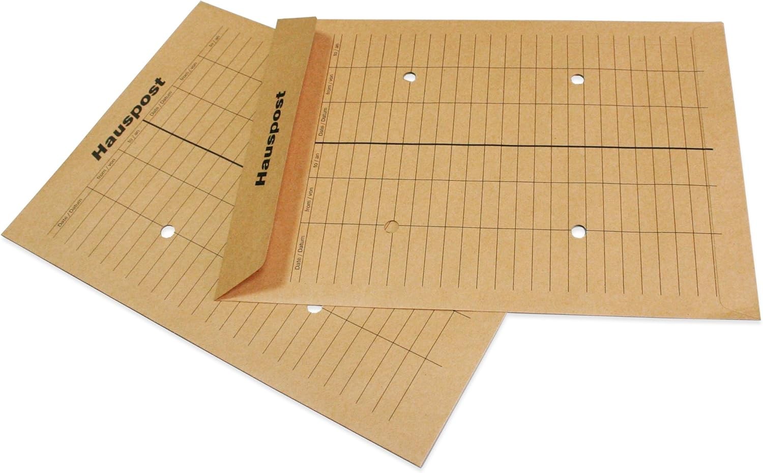 Hauspost Umschlag/Tasche + Tabelle A4/B4/C4 - Pappe/Braun - Wiederverwendbar