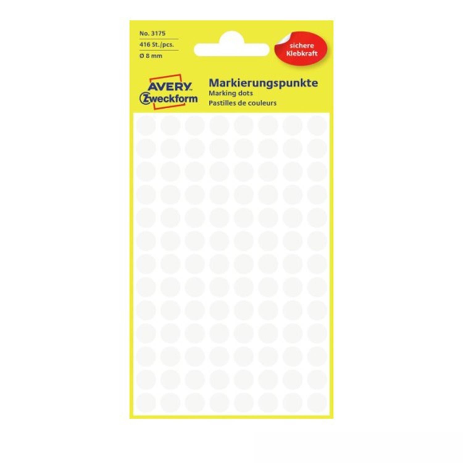 Zweckform 3175  Markierungspunkte Ø 8 mm, weiß
