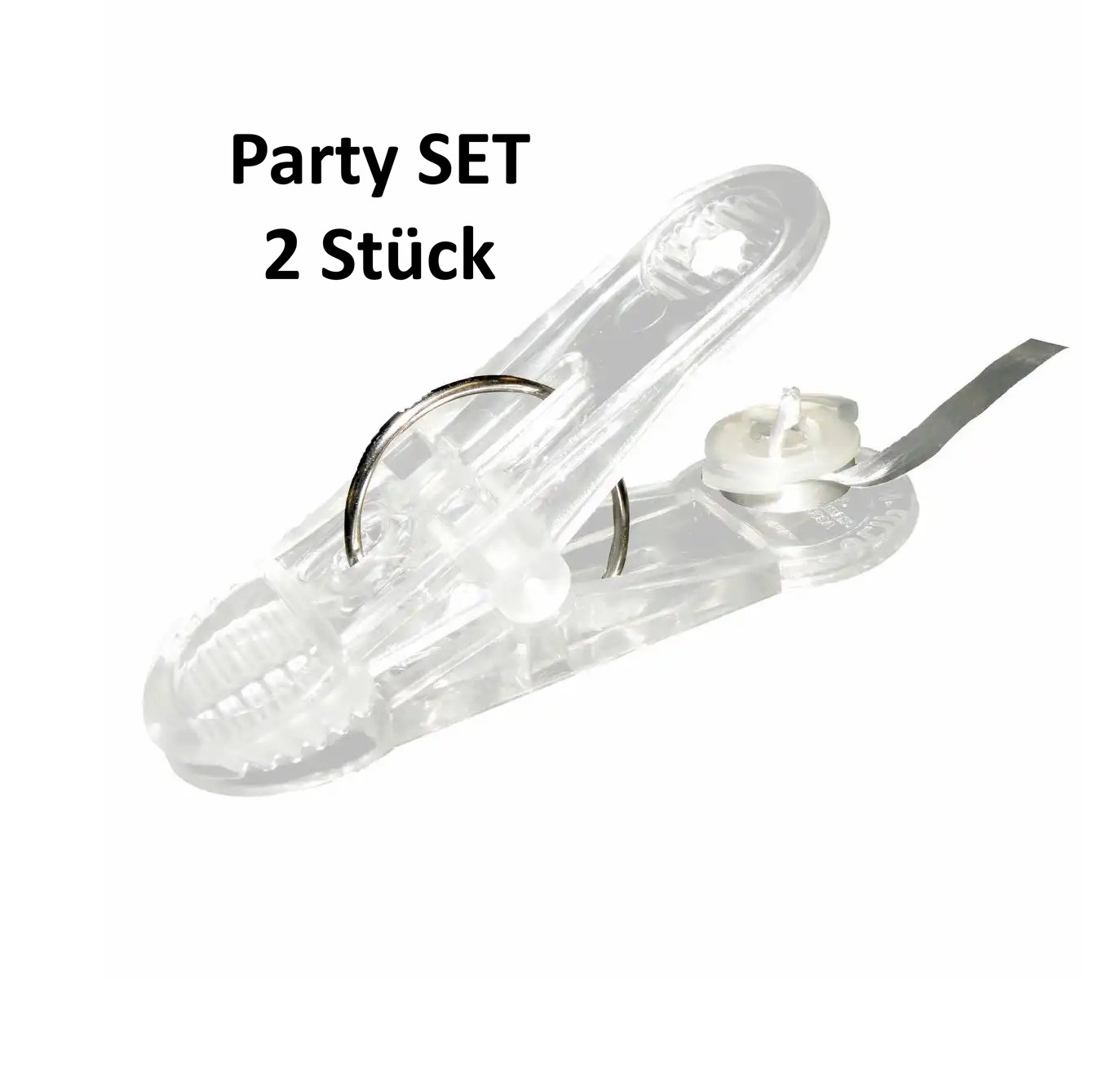 2x Ballonklammer Ballon Gewicht + Schnur + Klebepad + Spule Folienballon Helium