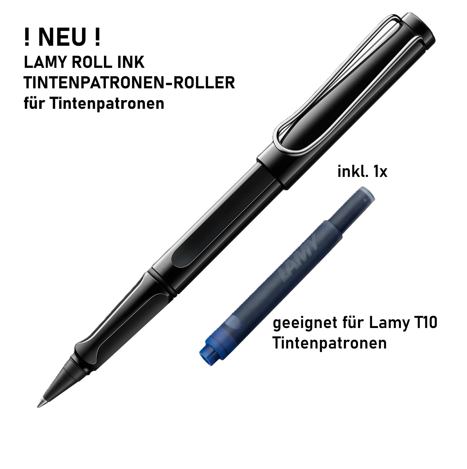 LAMY Roll Ink Tintenpatronenroller Schwarz für T10 Tinten Patronen blau löschbar - 619