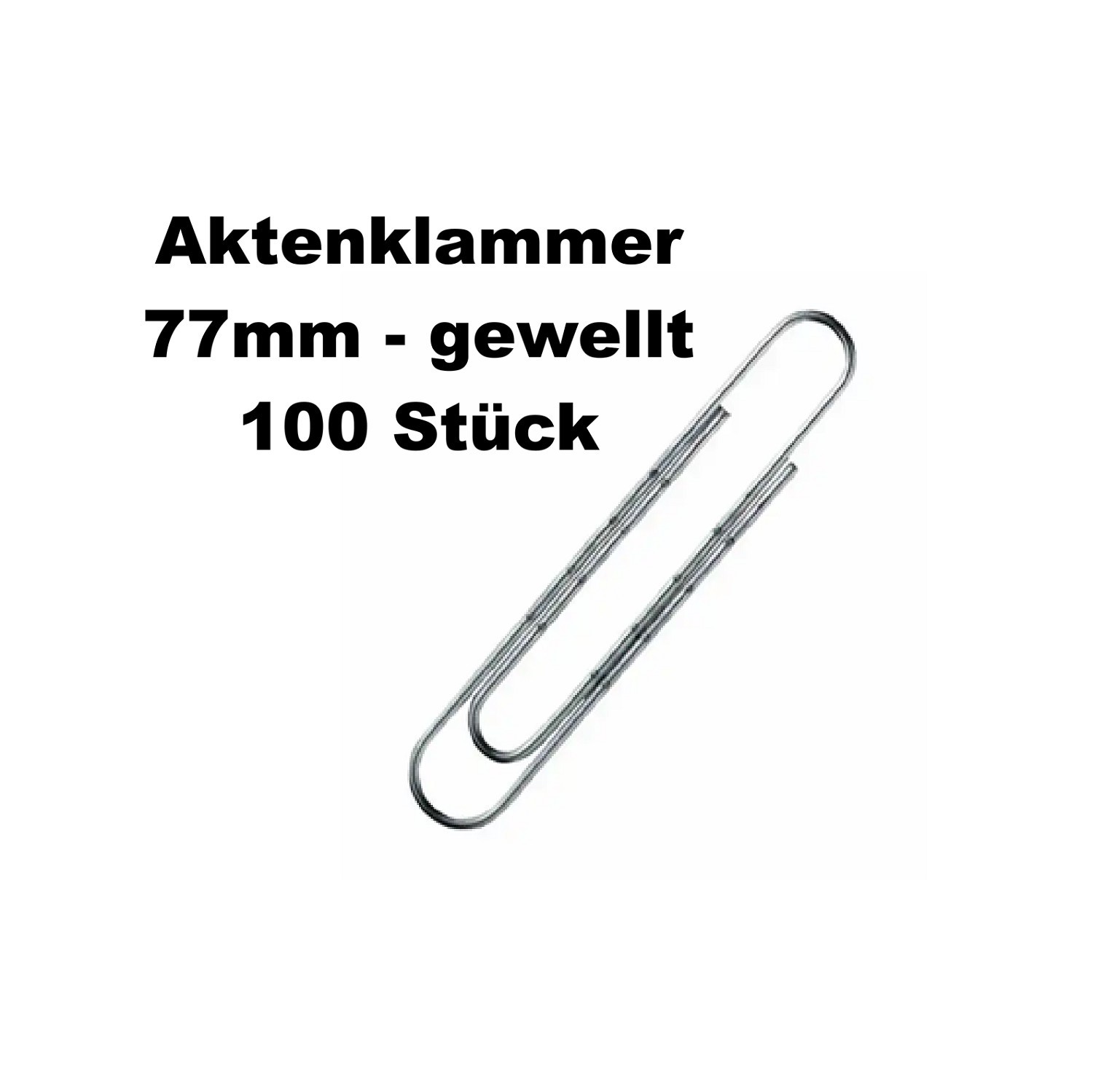 ALCO Aktenklammern Büroklammern gewellt silber 77 mm - 100 Stück