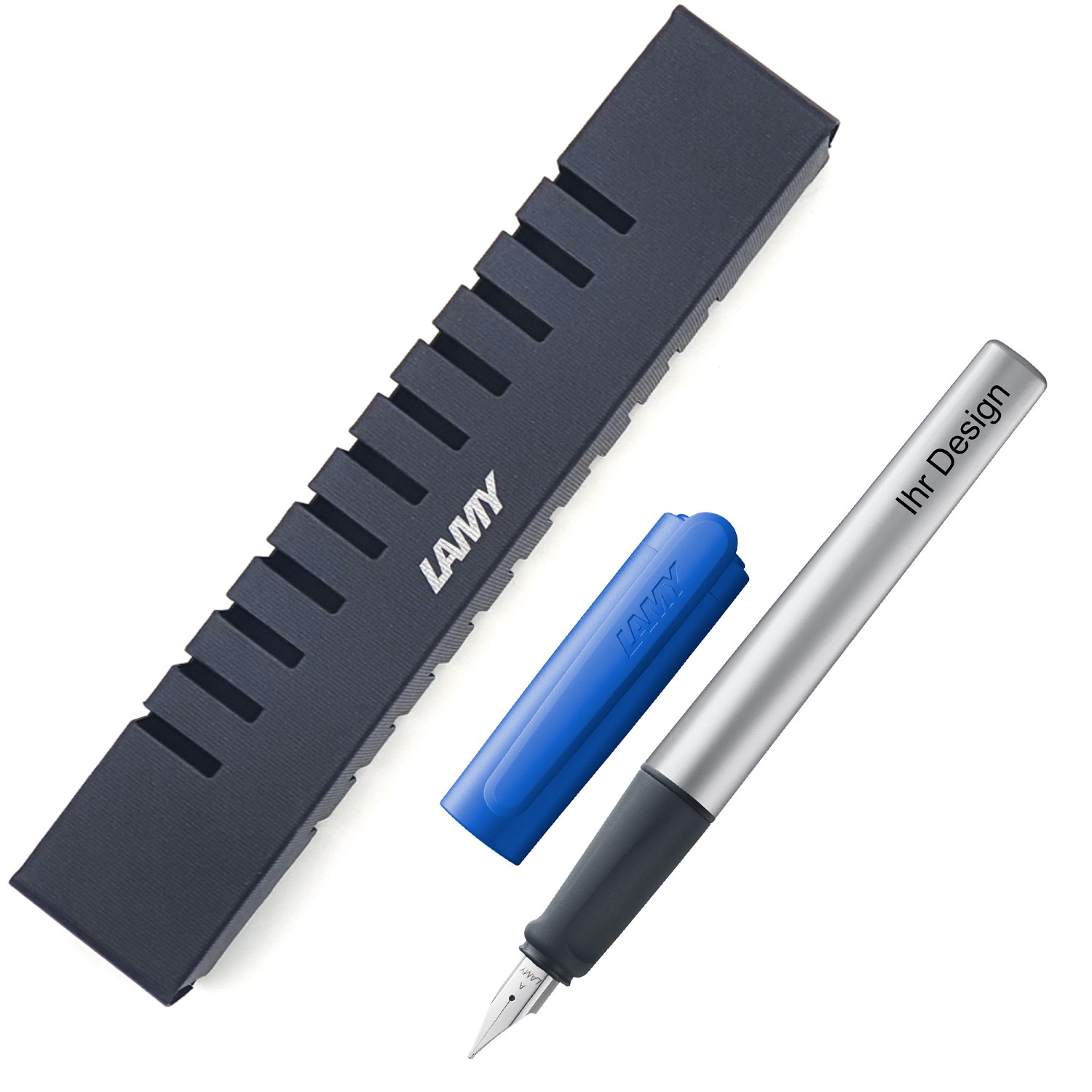 LAMY Nexx Schul Füller mit Gravur + Geschenkverpackung | dunkel blau | Feder Auswahl