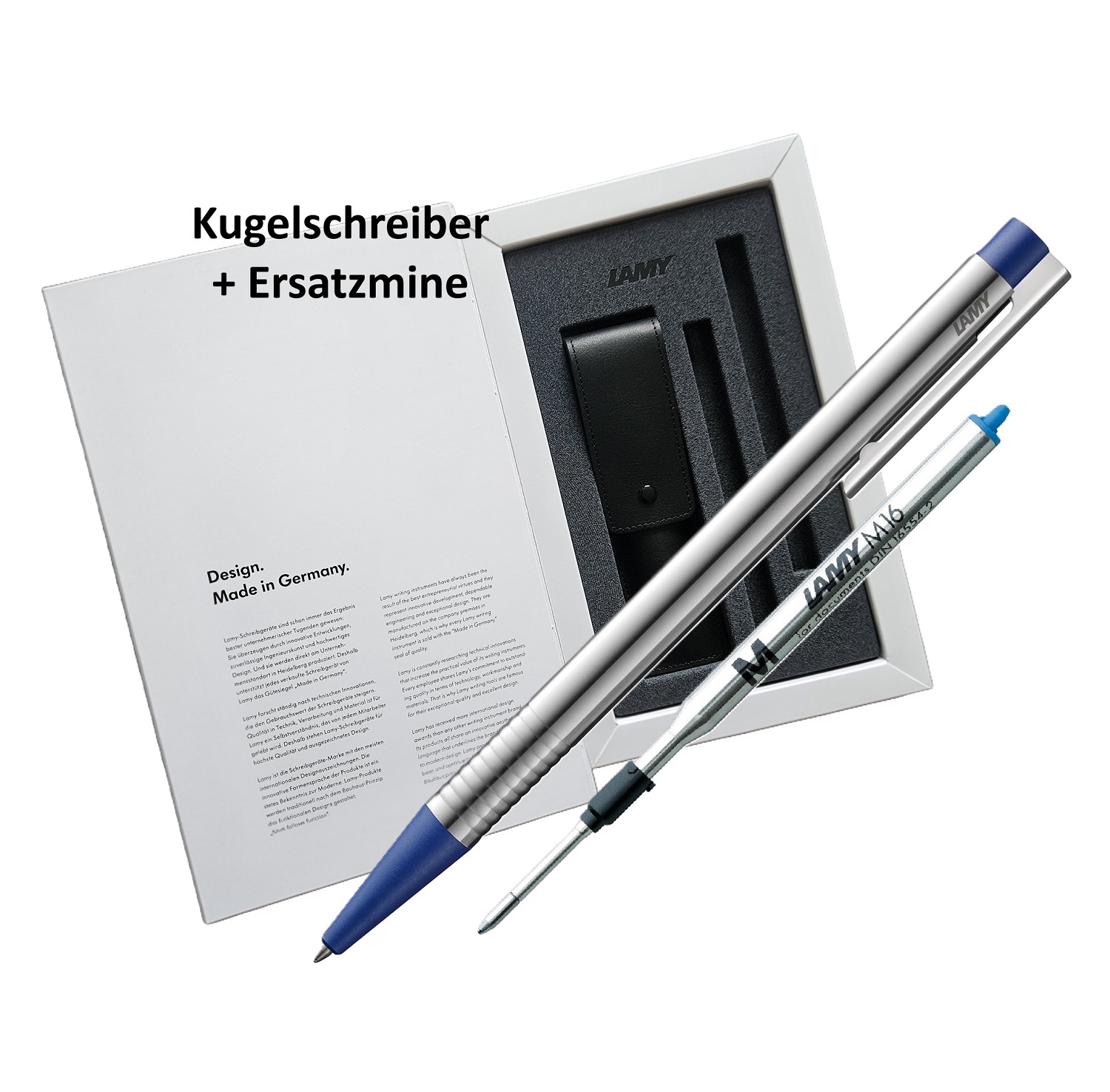 LAMY GESCHENK SET - Logo Kugelschreiber + Ersatzmine M16 M Mittel Blau