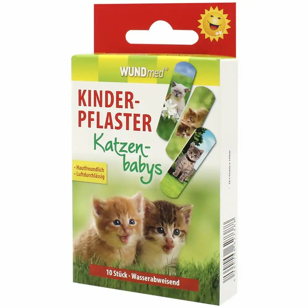 10x Pflaster Katzen Babys Kinder Motiv wasserabweisend hautfreundlich - Wundmed