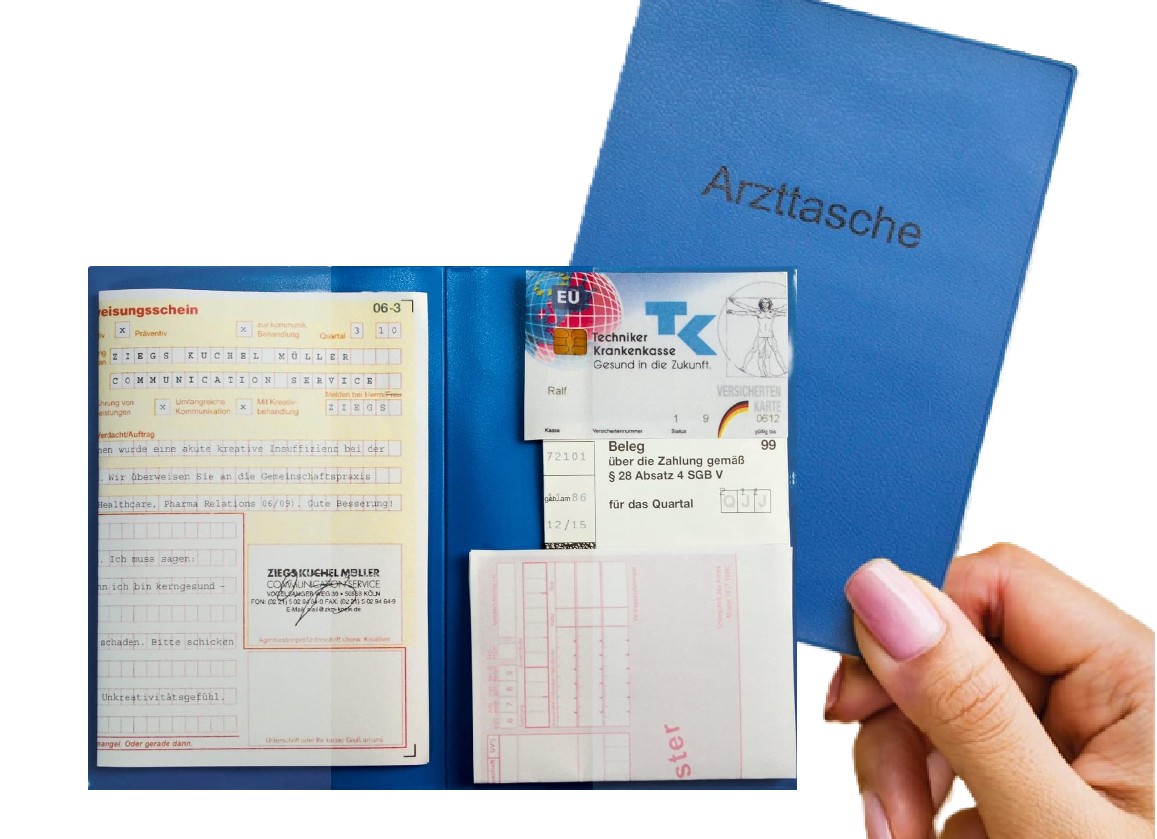 RNK Arzttasche/Arztmappe DIN A6 blau Kunststoff 105 x 148 mm 2891