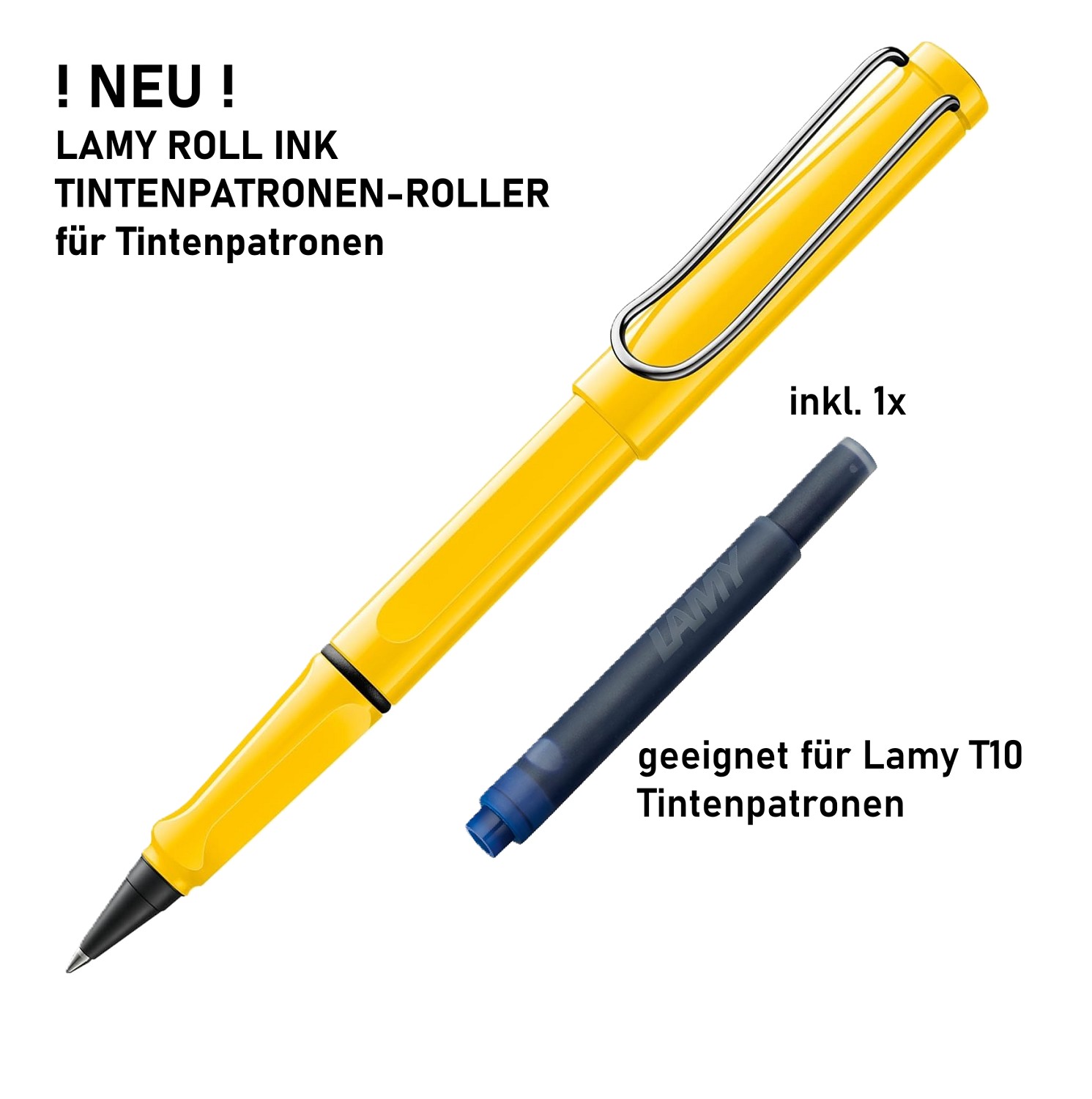 LAMY Roll Ink Tintenpatronenroller Gelb für T10 Tinten Patronen blau löschbar - 618